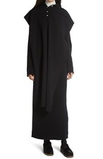 The Row $1,650 Pre Fall 2020 Aroe Black Knit Collared Tunic Poncho Top Cape
