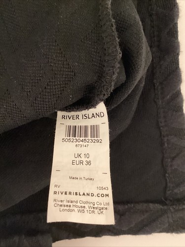 RIVER ISLAND Women’s Black Bodycon Fitted Dress Size 10 - Picture 4 of 5