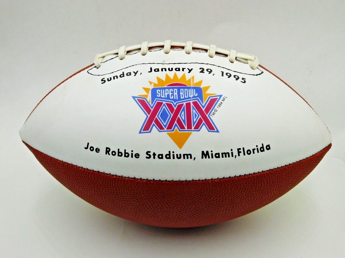Hutch Official NFL Super Bowl XXIX White Panel Souvenir Football w