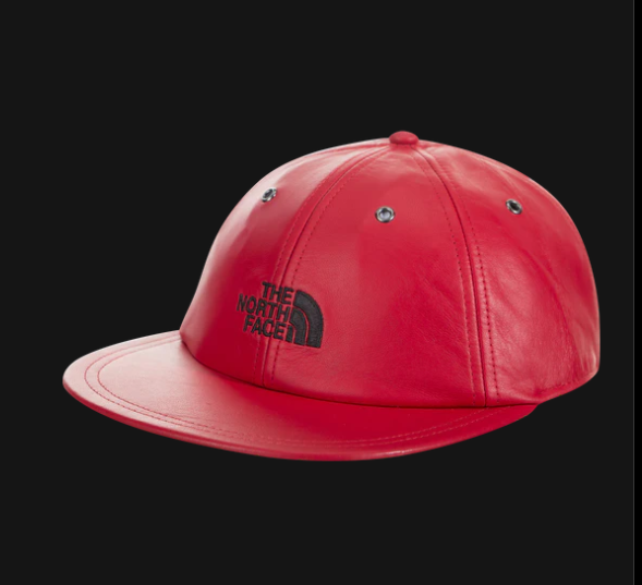 Supreme X The North Face Red Leather 6 Panel Strap Back Hat Fw18 W 
