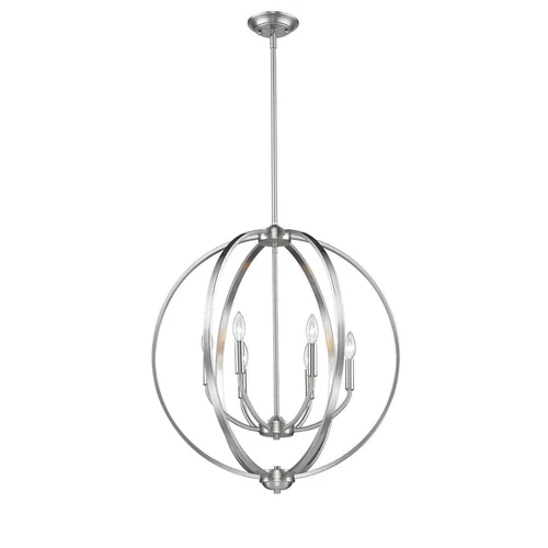 Golden Lighting 26 in. Colson PW 6-Light Pewter Globe Cage Chandelier - Picture 2 of 5