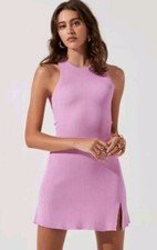 ASTR the Label Pink Ribbed Sleeveless Mini Dress Size Medium NEW