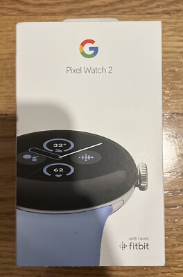Google Pixel Watch 2 Wi-Fi 41mm Silver Aluminum Case Blue Band GA05032-US