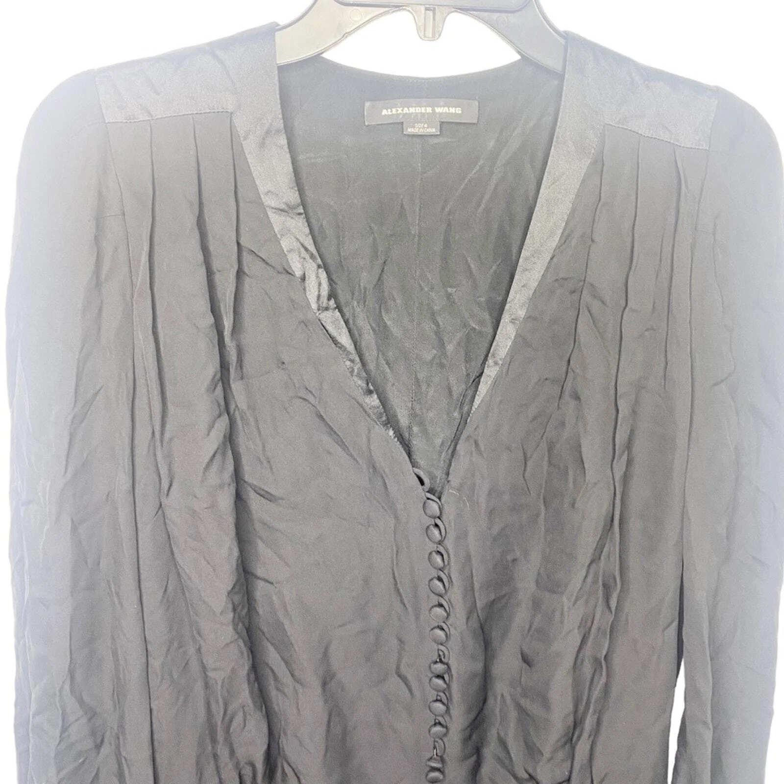Abito nero Alexander Wang seta taglia 4 ottime condizioni manca un bottone