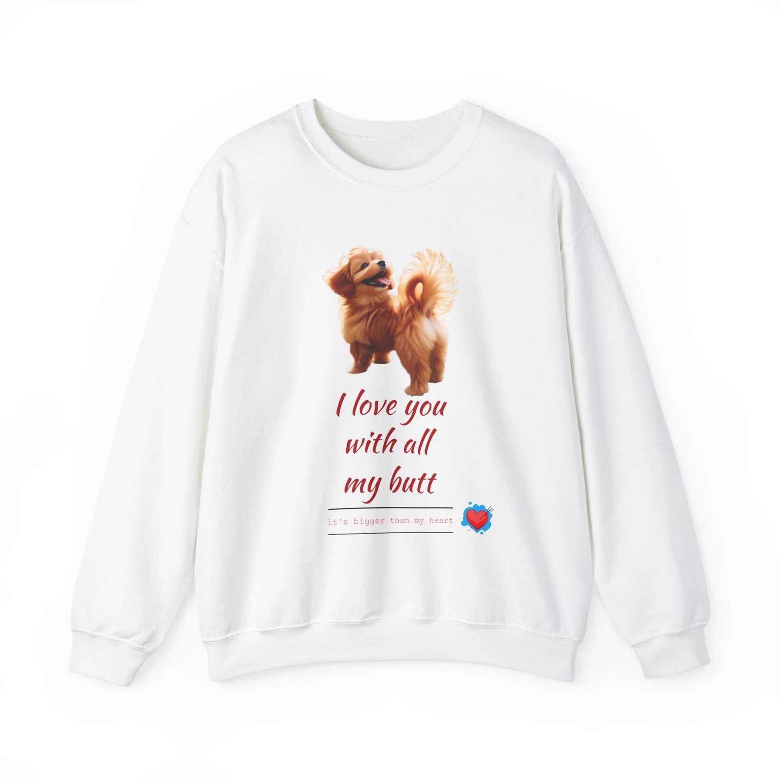 Felpa girocollo divertente cane butt San Valentino regalo amore carino felpa con cappuccio divertente unisex 