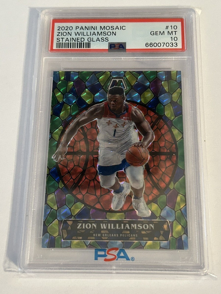 2020-21 Panini Mosaic Basketball #10 Zion Williamson Stained Glass