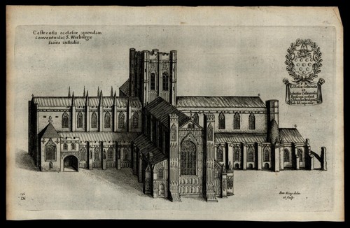 Chester Catherdral St. Werburg England U.K. 1655 antique D. King engraved print - Picture 2 of 2