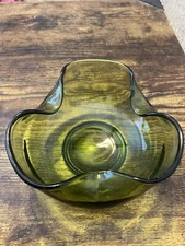 Vintage Anchor Hocking, Part of a Chip and Dip Set Viking Green Glass Free Ship!