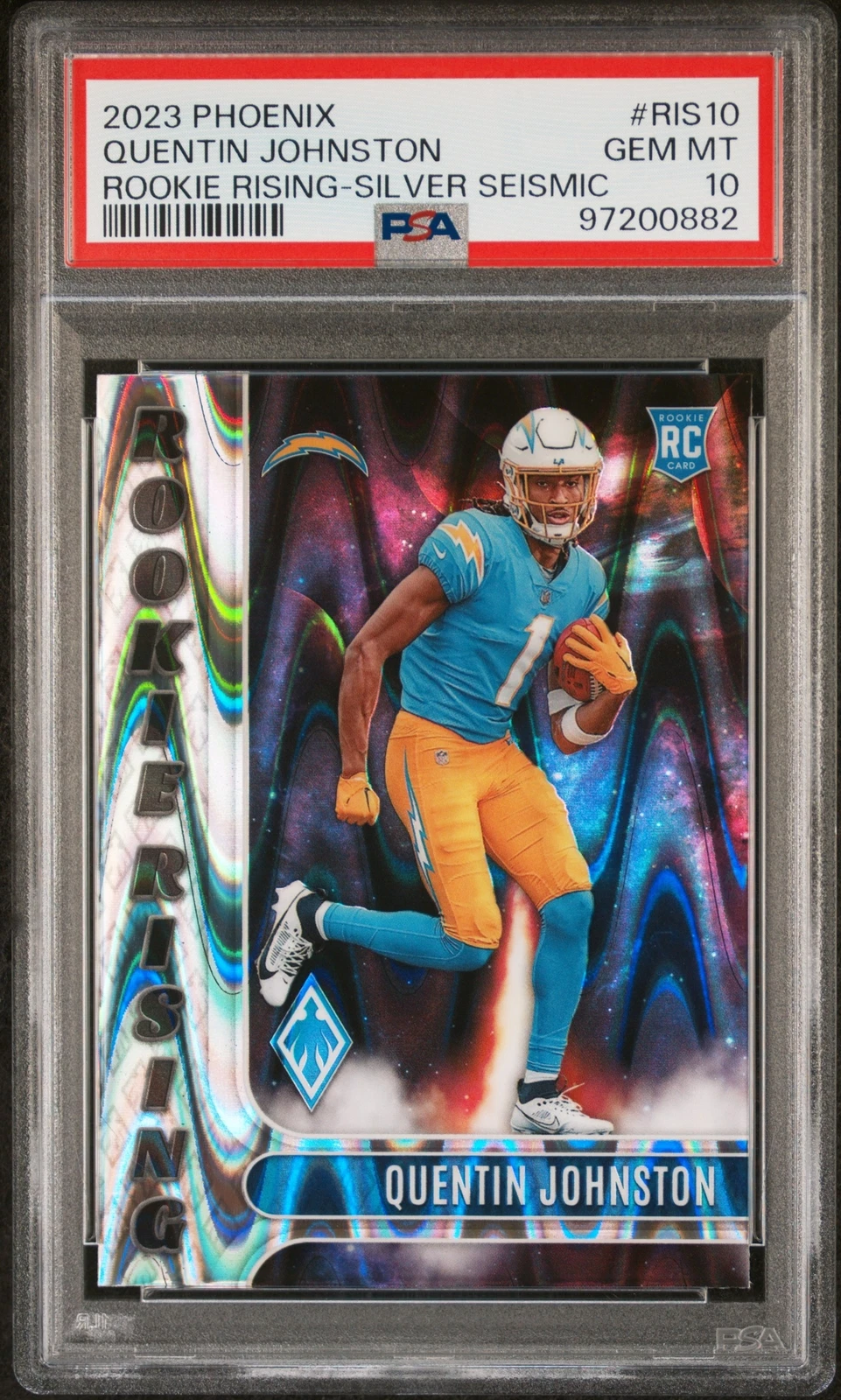 Quentin Johnston Panini Phoenix Rookie Rising #RIS10 Silver Seismic