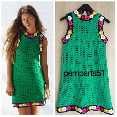 Vestido Crochet Vestido Verde Punto Zara ZARA NEW WOMAN GREEN FLORAL CROCHET KNIT DRESS LIMITED EDITION Vestido Crochet Vestido Verde Punto Zara ZARA NEW WOMAN GREEN FLORAL CROCHET KNIT DRESS LIMITED EDITION