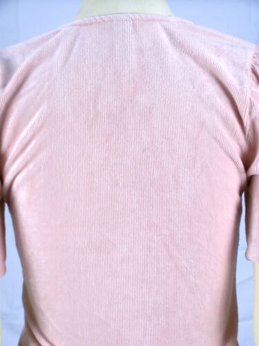 American Rag Top Women Medium 8 10 Pink Knit Short Sleeve V Neck Ruched Blouse - Picture 7 of 12