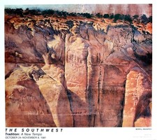 Merrill Mahaffey "Sandstone Cliffs" Poster 1981 