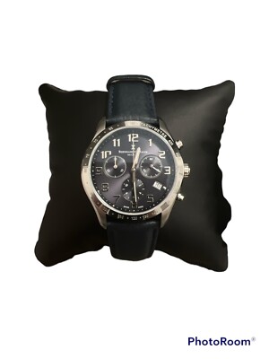 Bernhard H. Mayer Depuis 1871 men's watch deep blue leather strap.