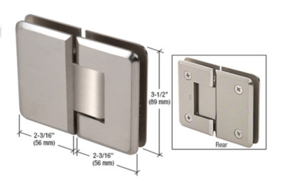 CRL Brushed Nickel Pinnacle 180 Series 180 Degree Glass-to-Glass Standard Hinge