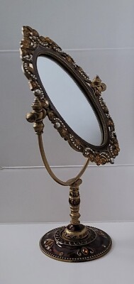 Vintage Brass Vanity Mirror