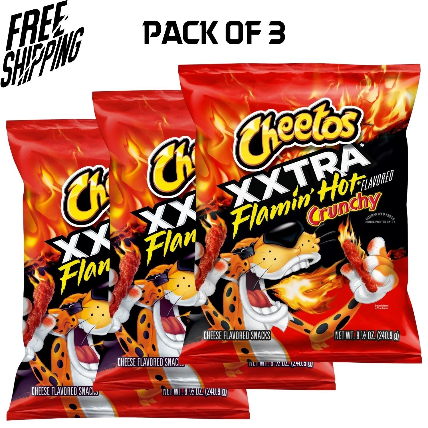 Cheetos Crunchy Xxtra Flamin Hot' Cheese Flavored Chips Puffed Snacks, 8.5 oz