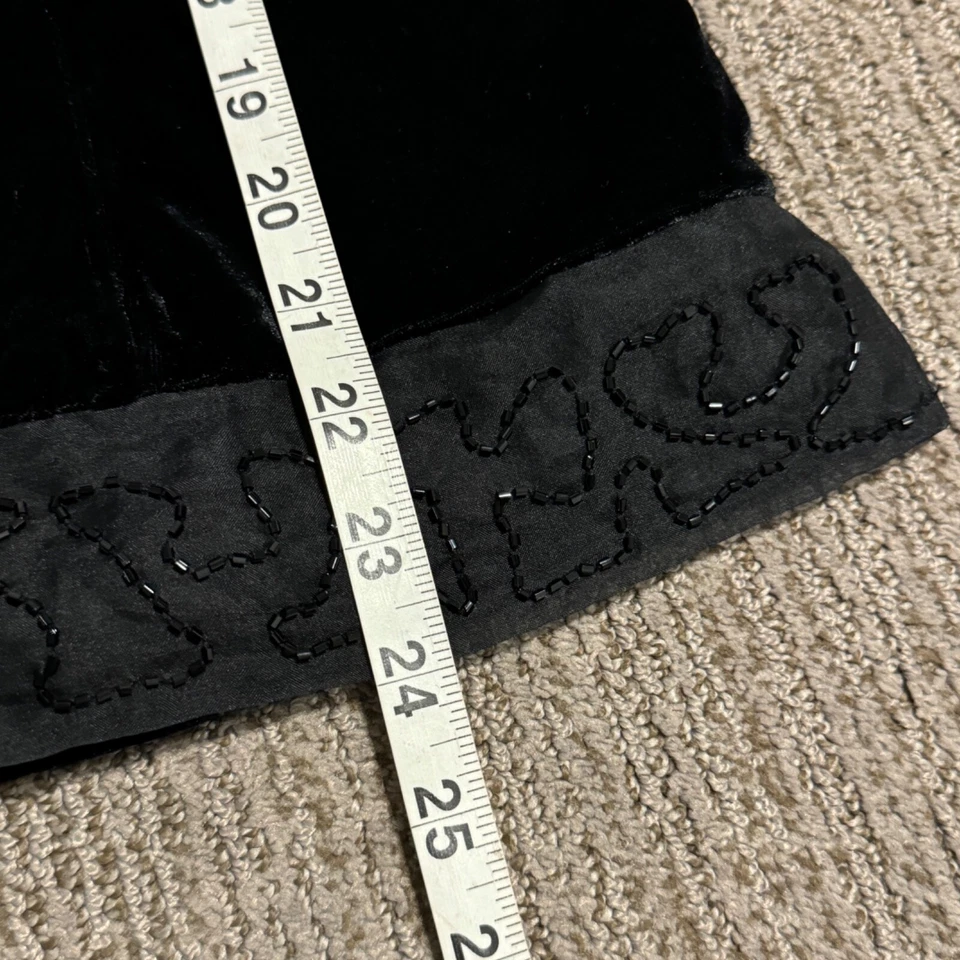 Silkland Womens 8 M Velour Velvet Shirt Jacket Beaded Hem Whimsigoth Holiday - Image 3 of 4