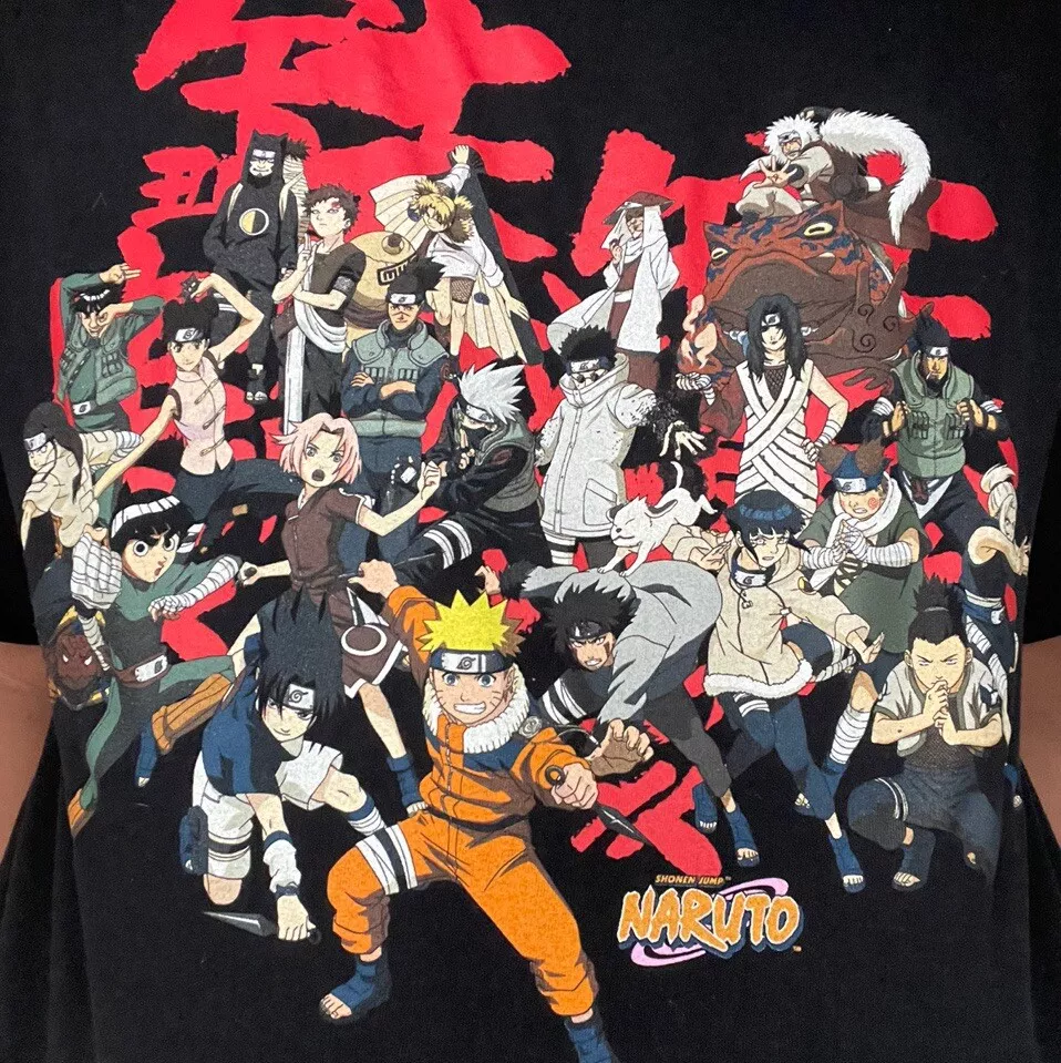 Naruto Shippuden Full Cast Of Characters Boy's Red T-shirt-x-large