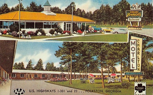 CHARLTON MOTEL Folkston, Georgia Roadside Howard Johnson's 1963 Vintage Postcard - 第 1/1 張圖片