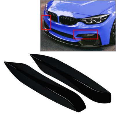Front Bumper Side Splitter Spoiler For BMW F80 F81 M3 F82 F83 M4 2014-2020 Black