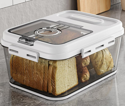 Bread Box for Kitchen Countertop, Airtight Bread Storage Container, Time Recordi