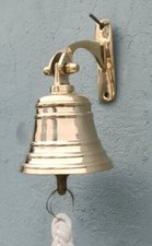 Brass Ship Bell Nautical Hanging Door Bell With Wall Mounted Bracket Bell Gift