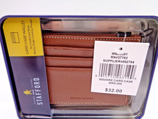 Brown Genuine Leather Credit ID Card Case Wallet Slim Six Card slots   Pocket