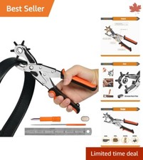 Upgraded Belt Puncher Kit: Leather Punch - 6 Holes - Rotary - Round Holes