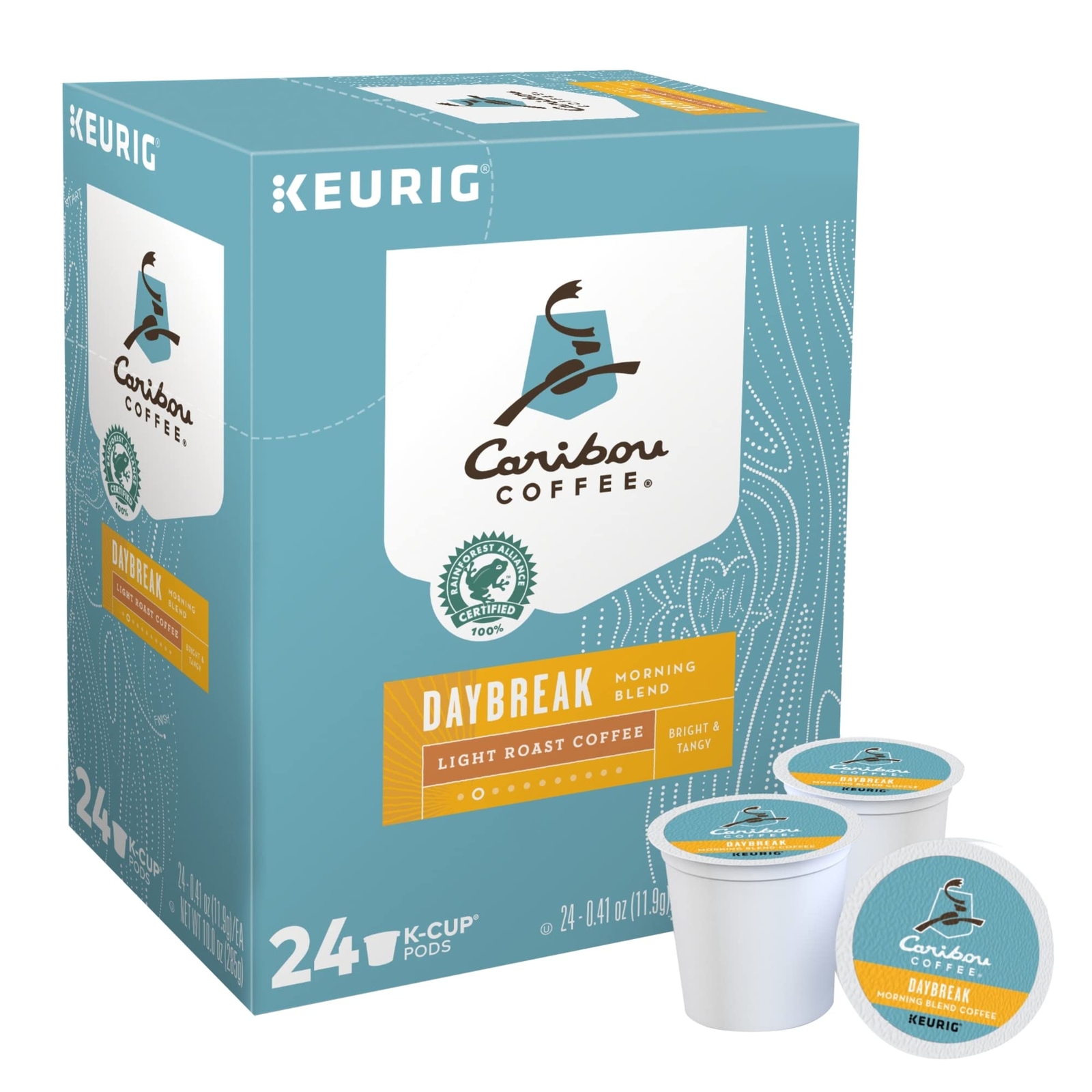 Caribou Coffee Daybreak Morning Blend Light Roast K-Cup Pods 24 Count