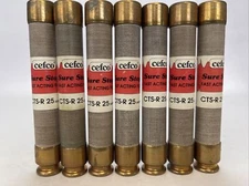 CEFCO CTS-R 25 CURRENT LIMITING CLASS RK-1 FUSE 25AMP 600VAC (LOT OF 7)
