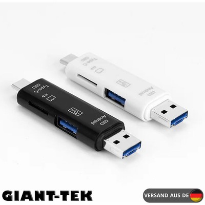5-in-1 SD Kartenleser Für Handys - USB C & USB A, Mit Micro SD & SD Slots