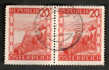 1947 AUSTRIA Chapel Gebhardsberg (Vorarlberg) 2 x 20g JUDENBURG postmark