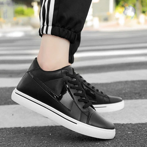 New Men Get Taller Elevator Shoes Sneakers Height Increasing 6/8Cm Classic Black - Picture 1 of 20
