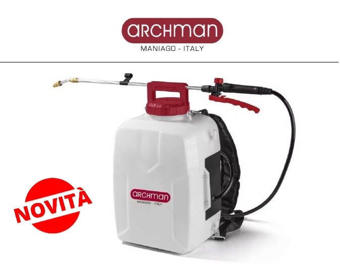 POMPA IRRORATRICE ARCHMAN 16LT A BATTERIA A LITIO ESTRAIBILE 4.0 AH A SPALLA NEW