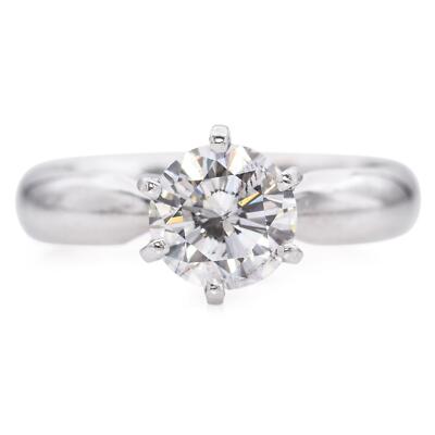 GIA-zertifizierter 1,50 kt EI1 Karat runder Brillant Diamant Platin Solitär Ring