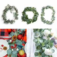 Fake Artificial Eucalyptus Garland Wreath Greenery Leaf Vine Wedding Plant Decor
