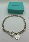 Tiffany Sterling 16" Heart Charm Sterling Necklace