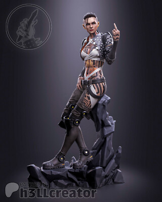 Jack 3D Printed Figure, Mass Effect Subject Zero Fan Art Statue, Unpainted