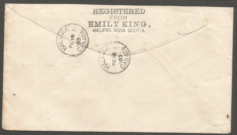1933 Emily King Stamp Dealer Cover Registered 13c Quebec/PSE CDS