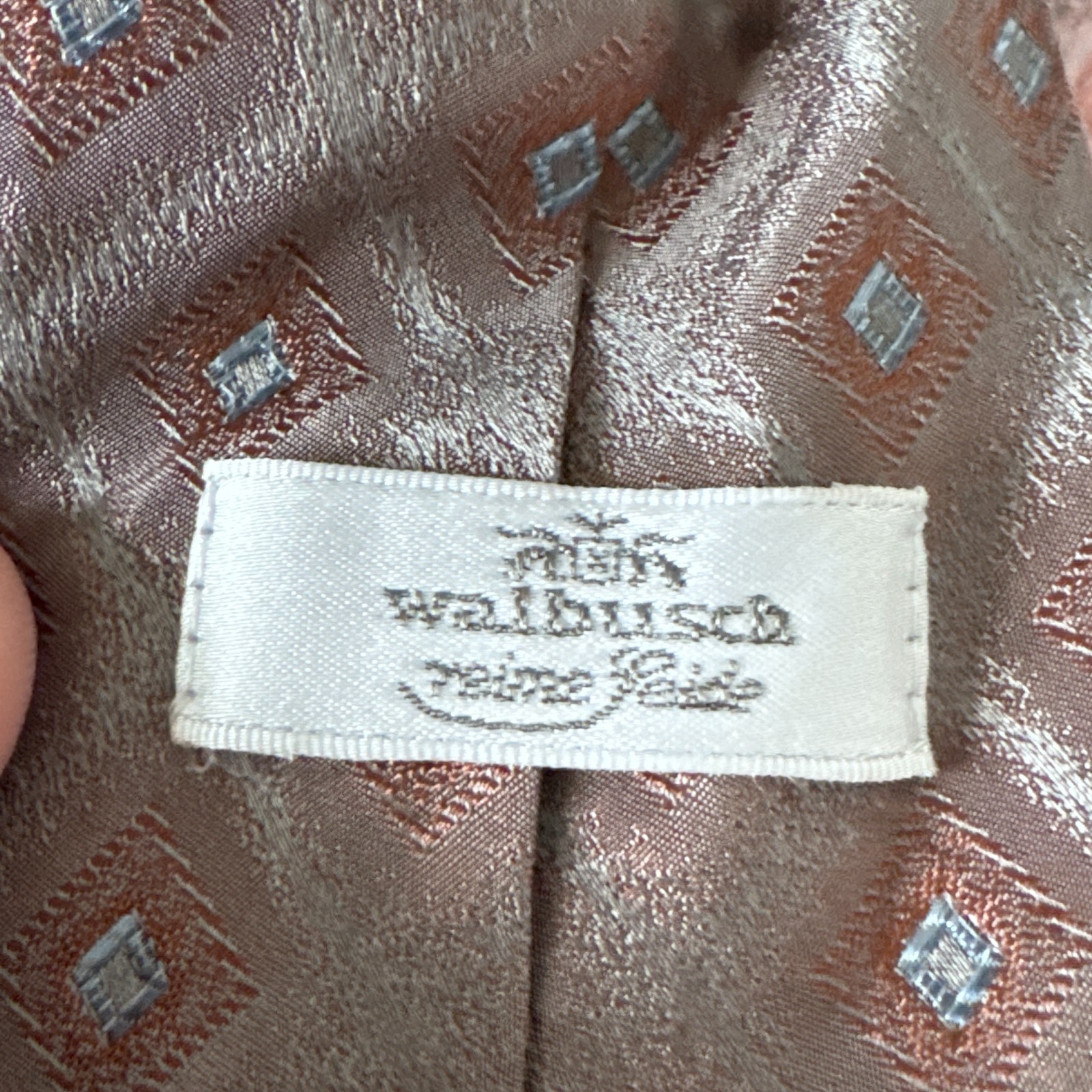 Walbusch Pure Silk Vintage Necktie - Burgundy Geometric Medallion image 9
