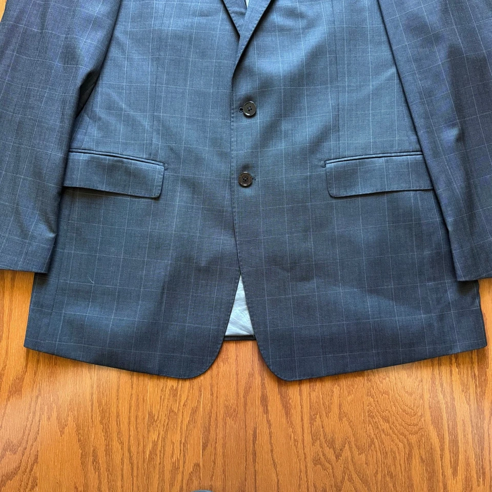 Blazer Steven Land Stanly Para Hombre 44L Gris Carbón Super 150s Lana Traje Chaqueta Foto 4 de 4