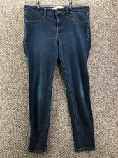 Abercrombie &amp; Fitch The A&amp;F Jeggin Blue Womens Sz 10S Zip Pockets Stretch 27" In