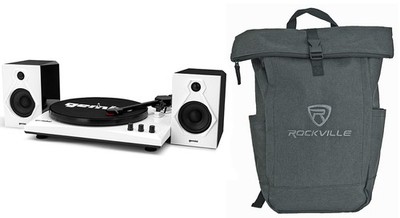 Gemini TT-900 Vinyl Record Player Turntable w/Bluetooth+Speakers+Laptop Backpack