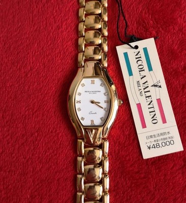NICOLA VALENTINO NVG 801 Wristwatch Timepiece Gold Tone Vintage Authentic