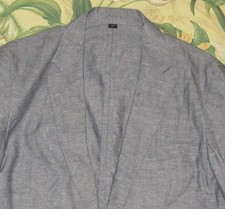 J CREW Ludlow Blue Cotton Linen Blend Blazer Jacket Slim 40R Stain