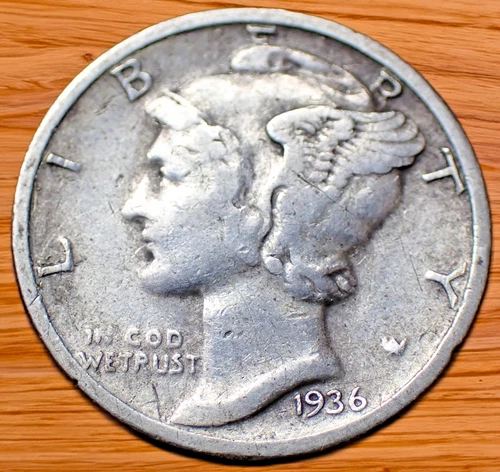 1936 Mercury Dime VG-Very Good