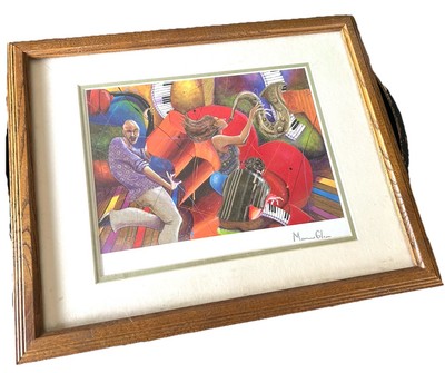 Z Marcus Glenn ''Love That Jazz'' Seriolithograph Framed Signed COA 9 x11.5  Print