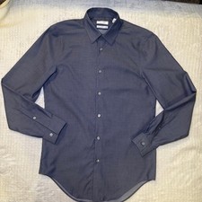 Calvin Klein Men's Slim Fit Performance Non-Iron Dress Shirt Sz 14.5 Neck 32/33