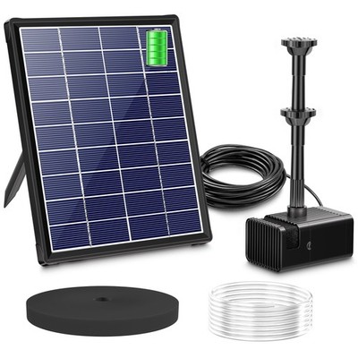 Biling Solar Teich Fundament mit Batterie Backup, 6W 300L/H Solar Wasserpumpe mit