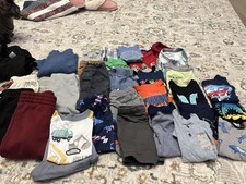 Boys Multicolor 34- Piece Casual Graphic Print Outfit Set Shirts Pants Shorts